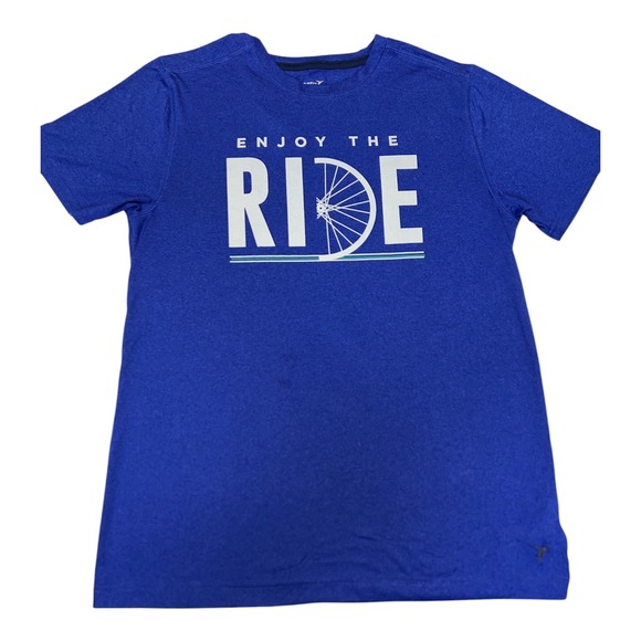 Old Navy Active T-Shirt Enjoy The Ride Go-Dry Athletic Blue‎ Mens M - Picture 1 of 5